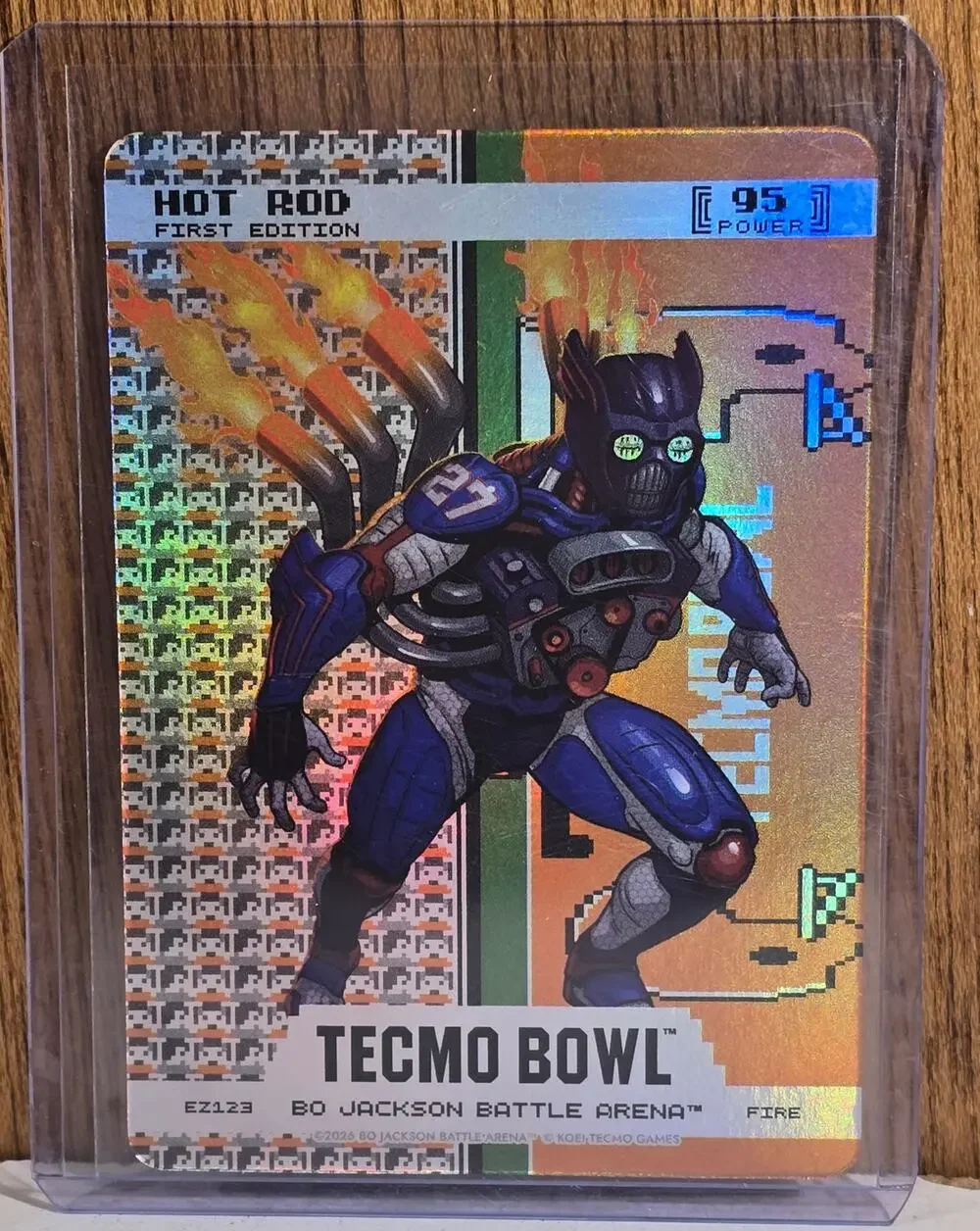 Bo Jackson Battle Arena HOT ROD (Rodney Hampton) EZ123 Endzone BattleFoil Fire